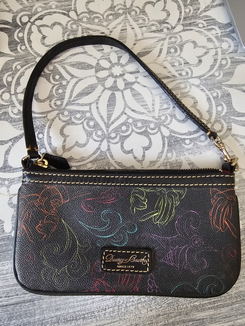 Dooney & Bourke-DISNEY- Black Multicolor Wristlet (New Condition!)